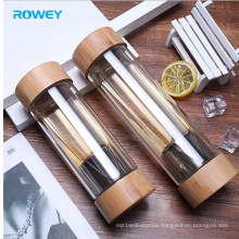 Wholesale Chinese Wood Lid Double Wall Glass Water Bottle